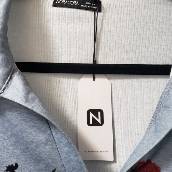 NoraCora L Long Sleeve Light Blue Blouse - Picture 4 of 12